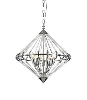 Gerda 7 Light Chrome Ceiling Fitting Wire Frame Pendant Ceiling Light