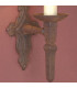 Baronial 2 Light Aged Iron Wall Light-2