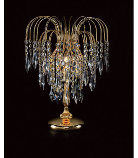 Shower 1 Light Gold Table Lamp With Heritage Prism Crystals