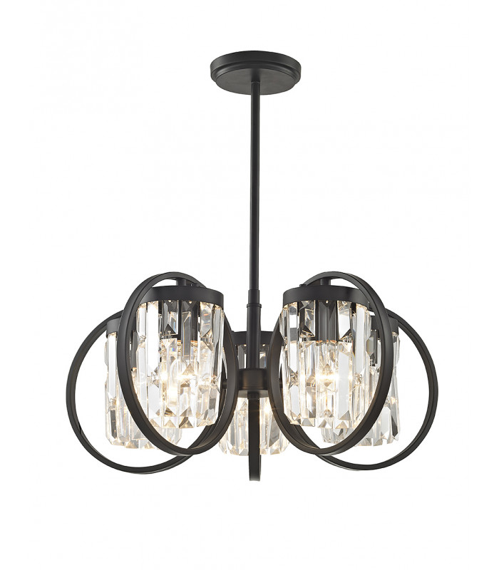 Talin 5 Light Semi-Flush Black Ceiling Fitting