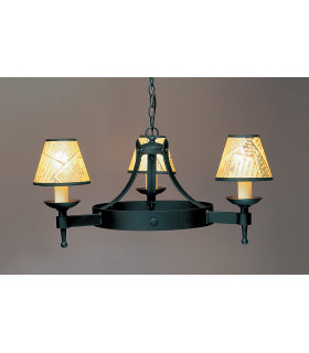 Saxon 3 Light Matt Black Ceiling (Shades NOT Included)