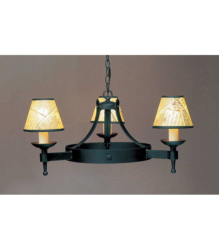 Saxon 3 Light Matt Black Ceiling (Shades NOT Included)
