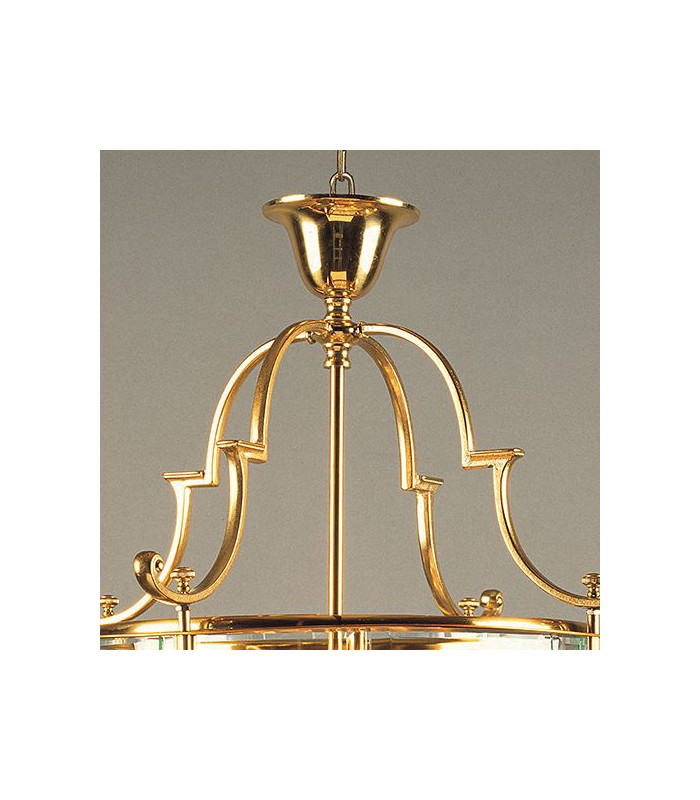 Colchester 4 Light Polished Brass Chain Indoor Lantern-2