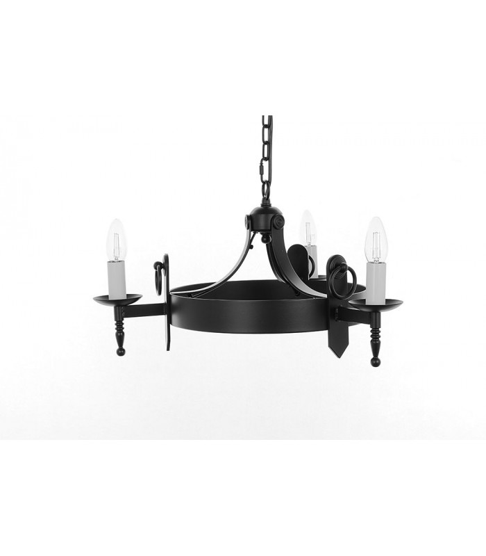 Mitre 3 Light Aged Iron Ceiling Pendant Light-1