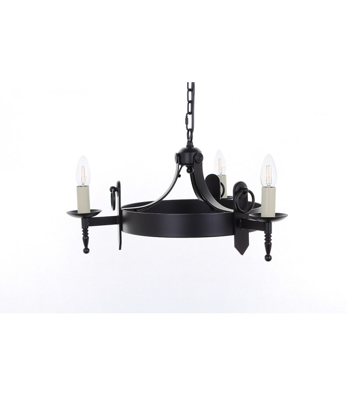 Mitre 3 Light matt Black Ceiling Pendant Light