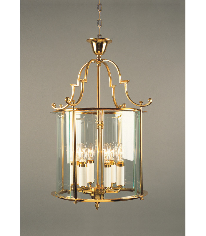 Colchester 6 Light Polished Brass Indoor Lantern