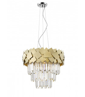 Celine Crystal Laser Cut 6 Light Ceiling Gold
