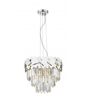 Celine Crystal Laser Cut 6 Light Ceiling Chrome