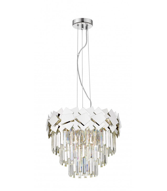 Celine Crystal Laser Cut 6 Light Ceiling Chrome