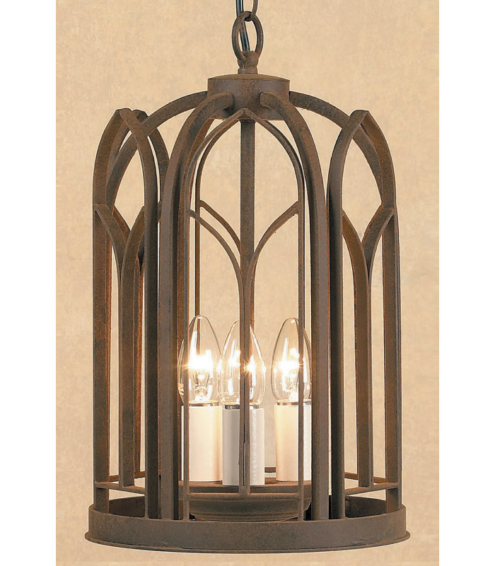 Villa 3 Light Aged Iron Ceiling Hanging Lantern