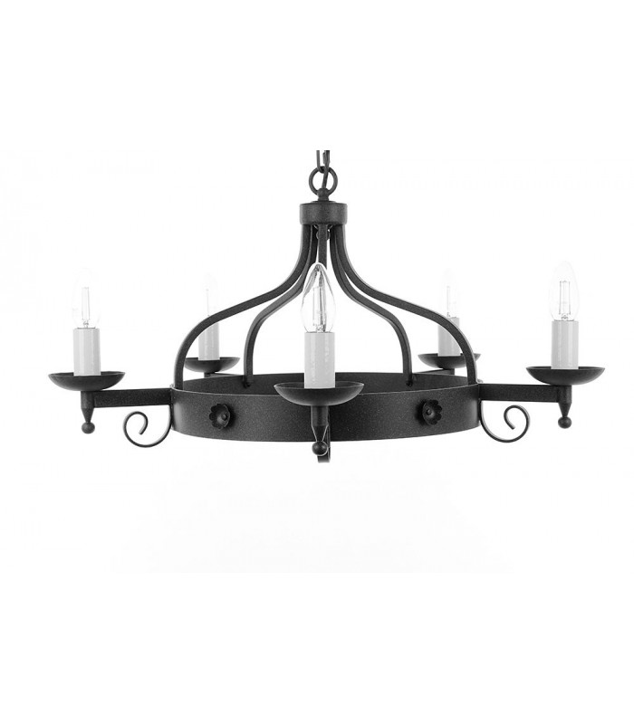 Forge 5 Light Black Gold Ceiling Pendant Light-1