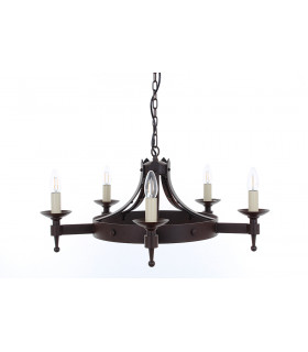 Saxon 5 Light Aged Iron Ceiling Pendant Light Pendant