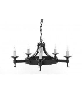 Saxon 5 Light Black Gold Ceiling Pendant Light-1