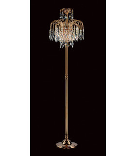 Shower 3 Light Gold Floor Lamp With Heritage Prism Crystals-1