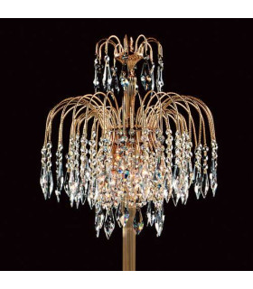 Shower 3 Light Gold Floor Lamp With Heritage Prism Crystals-2