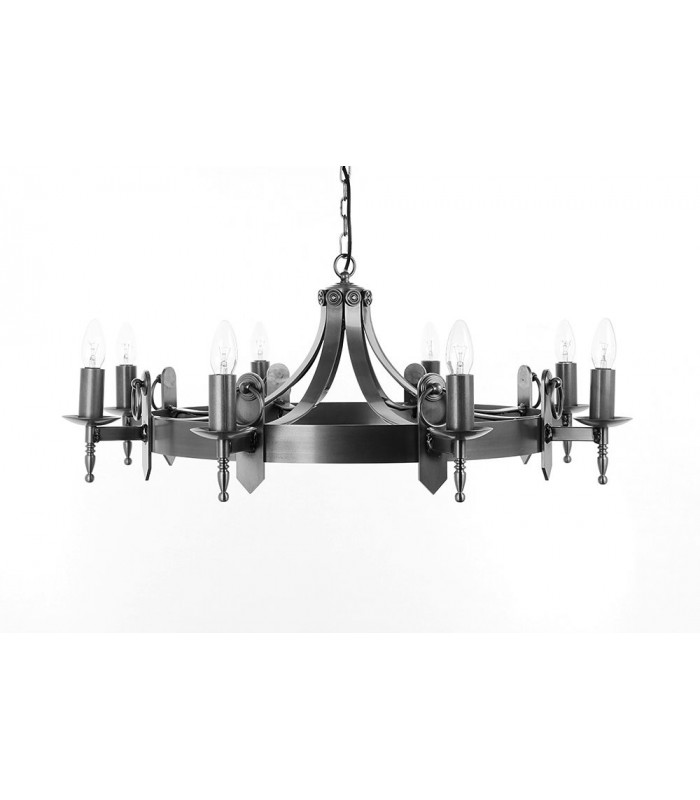 Mitre 8 Light Aged Iron Ceiling Pendant Light-1