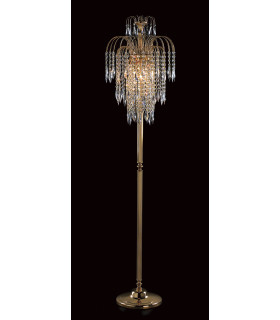 Shower 3 Light Gold Floor Lamp With Heritage Prism Crystals-1