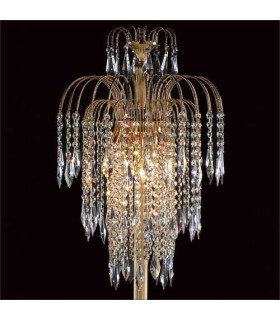 Shower 3 Light Gold Floor Lamp With Heritage Prism Crystals-2