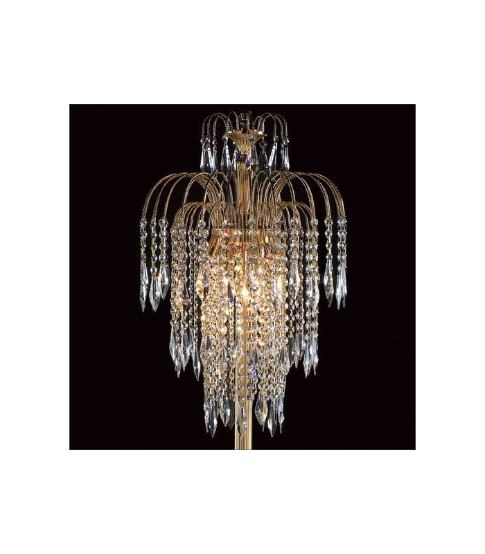Shower 3 Light Gold Floor Lamp With Heritage Prism Crystals-2