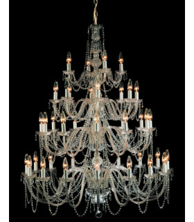 Modra 40 Light Polished Chrome Crystal Multi Arm Chandelier
