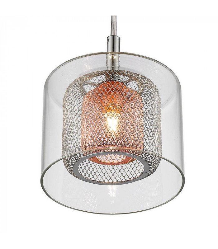 Laure 1 Light Chrome Mini Pendant Light-2
