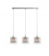 Laure 3 Light Chrome Ceiling Bar Pendant-1