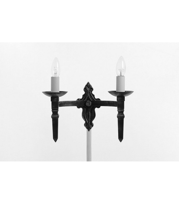 Baronial 2 Light Matt Black Wall Light-1