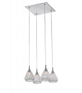 Simone 4 Light Chrome Ceiling Square Pendant Cluster Pendant Ceiling Light-1