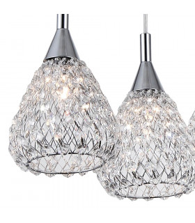 Simone 4 Light Chrome Ceiling Square Pendant Cluster Pendant Ceiling Light-2