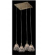 Simone 4 Light Antique Brass Ceiling Square Pendant Cluster Pendant Ceiling Light-1