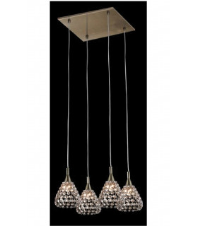 Simone 4 Light Antique Brass Ceiling Square Pendant Cluster Pendant Ceiling Light-1