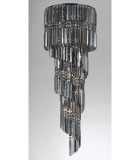 Toronto 14 Light Gun Metal Smoked Crystal Flush Fitting