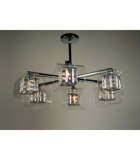 Avignon 6 Light Ceiling Semi-Flush Chrome Fitting-2