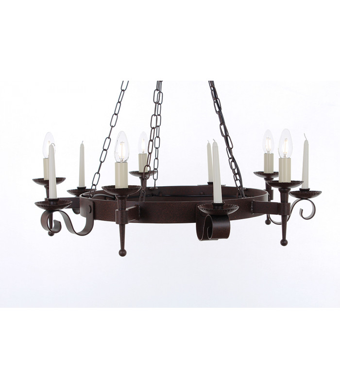 Refectory 5 Light Aged Iron Ceiling Pendant Light