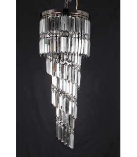 Toronto 9 Light Gun Metal Smoked Crystal Flush Fitting