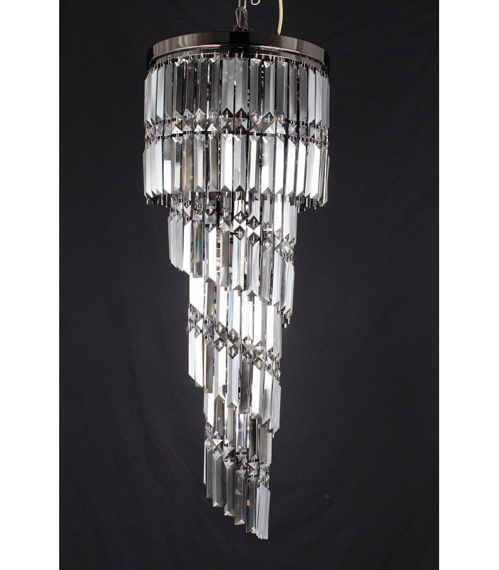 Toronto 9 Light Gun Metal Smoked Crystal Flush Fitting