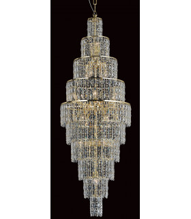 New York 24 Light Czech Crystal Tall Ceiling Gold-1