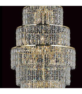 New York 24 Light Czech Crystal Tall Ceiling Gold-2