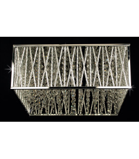 Melenki 4 Light Polished Chrome Crystal Flush Ceiling Light-1