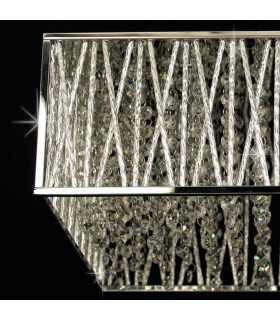 Melenki 4 Light Polished Chrome Crystal Flush Ceiling Light-2