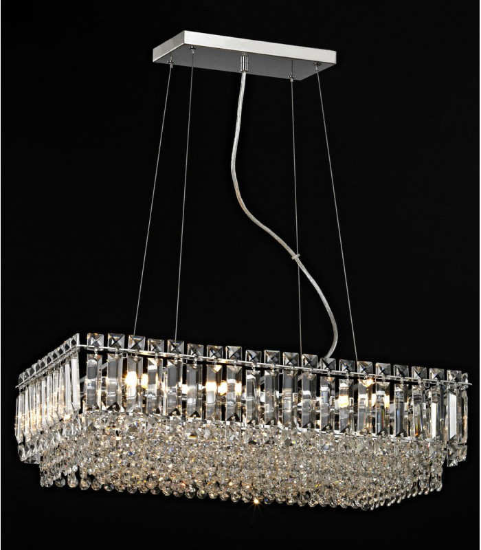Alvery 8 Light Polished Chrome Rectangular Ceiling Clear Crystal-1