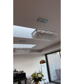 Alvery 8 Light Polished Chrome Rectangular Ceiling Clear Crystal-2