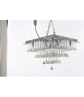 Parma 8 Light Square Flush Polished Chrome Square Ceiling Fitting