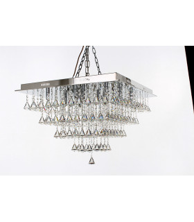 Parma 12 Light Square Flush Polished Chrome Ceiling Fitting