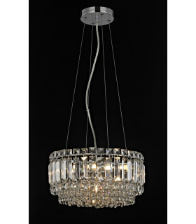 Alvery 5 Light Polished Chrome Clear Crystal Round Ceiling Pendant-1