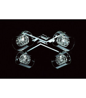 Sonja 4 Light Polished Chrome Crystal Ceiling Flush
