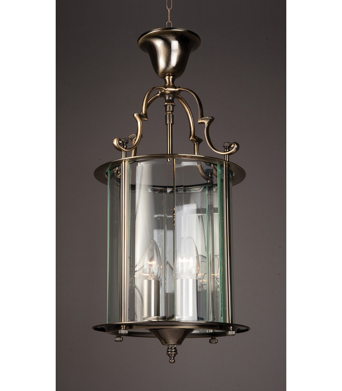 Colchester 3 Light Antique Brass Indoor Lantern