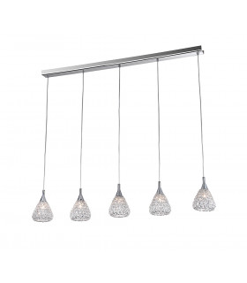 Simone 5 Light Chrome Ceiling Bar Pendant-1