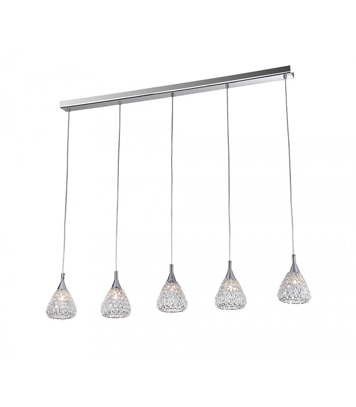 Simone 5 Light Chrome Ceiling Bar Pendant-1