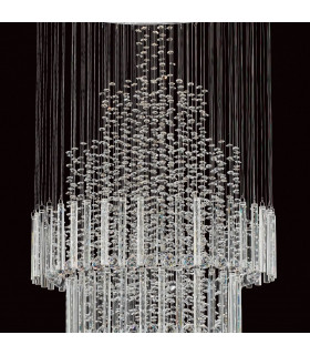 Barcelona Crystal 7 Light Stairwell Chrome Frame Cluster Pendant Ceiling Light-2